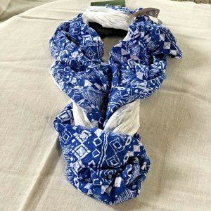 D&Y Fashion Scarf figure 8 Infinity Blue & White